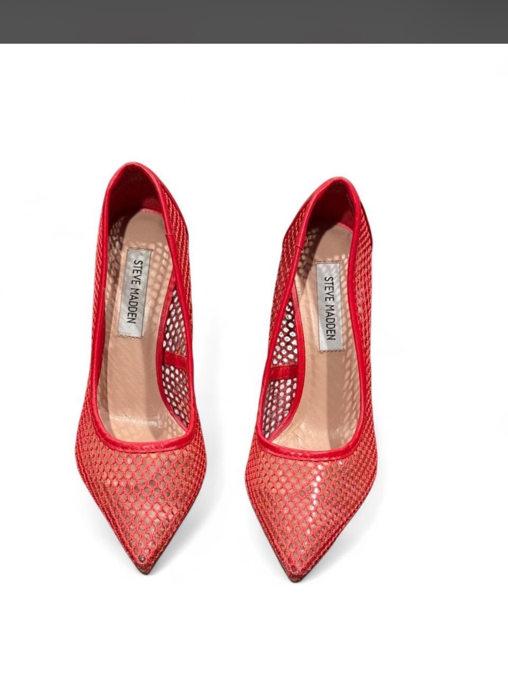 Steve Madden Red Mesh Pointed Pumps